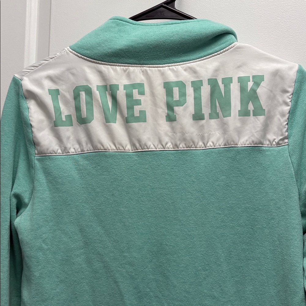 Victoria's Secret Y2K Quarter Zip Sweatshirt Size Small Love Pink - Picture 9 of 9